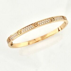 Gold Pavé Screw Bracelet Small Model